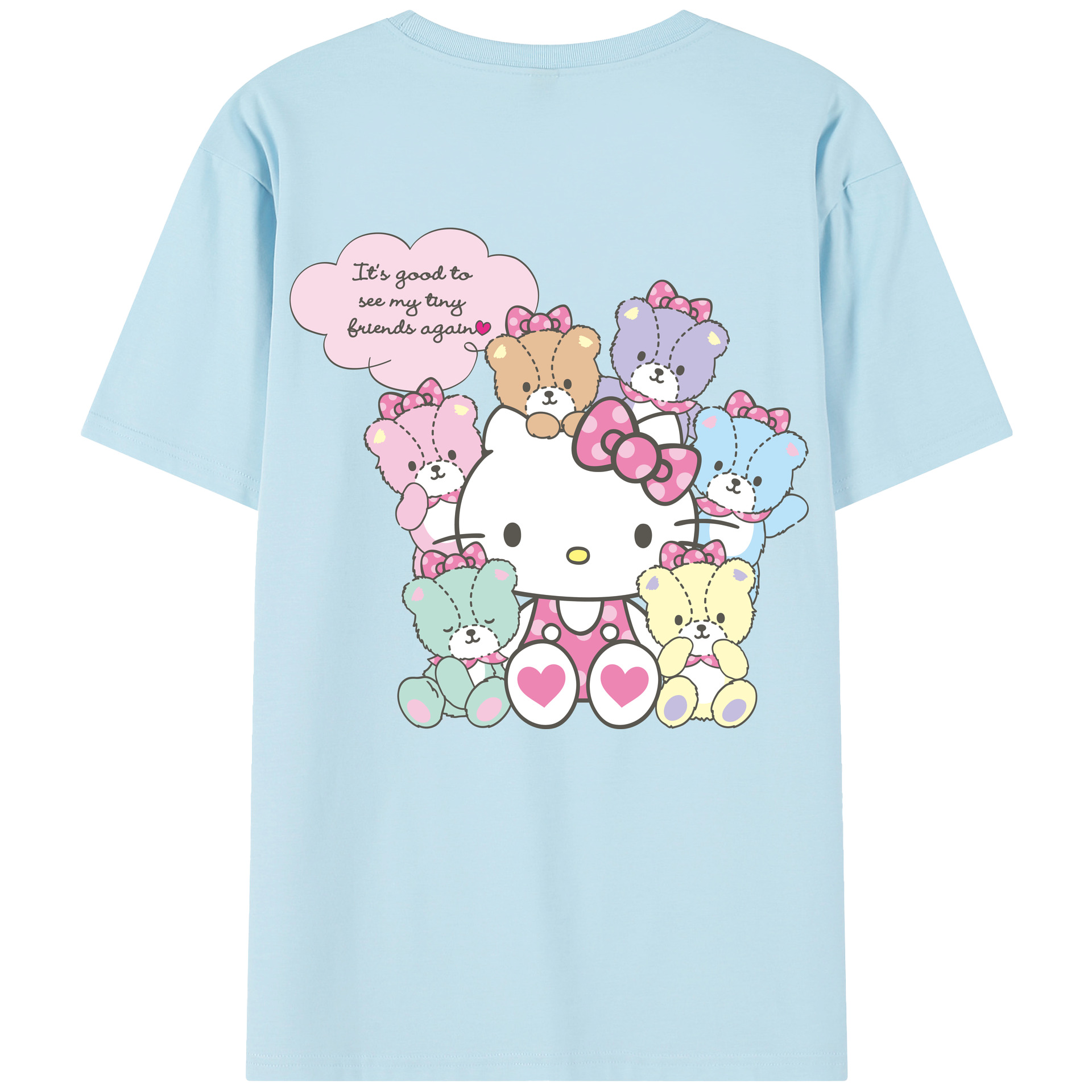 （画像用） Hello Kitty ハローキティ 綿100％半袖Tシャツ（背面プリント）